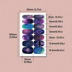 14pcs Stickers Full Wrap Nail Polish Stickers Self Adhesive Nail Decal Strips