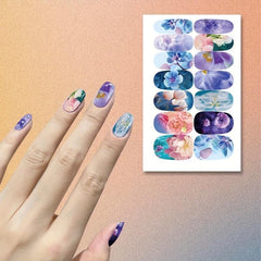 14pcs Stickers Full Wrap Nail Polish Stickers Self Adhesive Nail Decal Strips