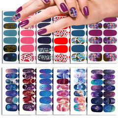 14pcs Stickers Full Wrap Nail Polish Stickers Self Adhesive Nail Decal Strips