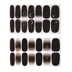 Glittery Nail Polish Stickers Full Wrap Manicure Decal Strips DIY Nail Art Kit