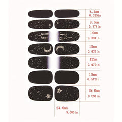 Glittery Nail Polish Stickers Full Wrap Manicure Decal Strips DIY Nail Art Kit