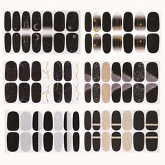 Glittery Nail Polish Stickers Full Wrap Manicure Decal Strips DIY Nail Art Kit