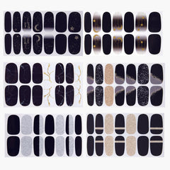 Glittery Nail Polish Stickers Full Wrap Manicure Decal Strips DIY Nail Art Kit