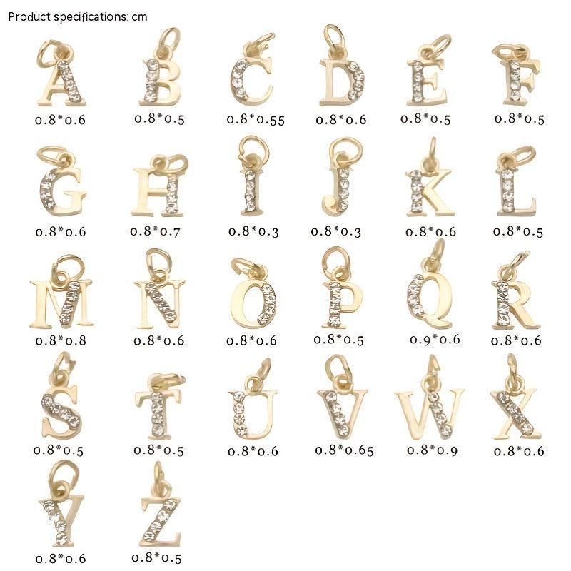 26pcs English Letter Nail Charms Rhinestones DIY Nail Art Accessories