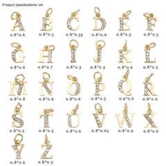 26pcs English Letter Nail Charms Rhinestones DIY Nail Art Accessories