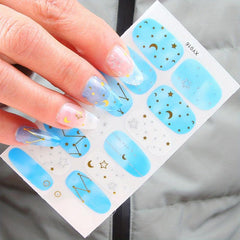 Y2K Green Nail Polish Stickers Self Adhesive Nail Art Decal Strips