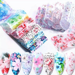 3D Roses Nail Foil Transfer Sticker Decals