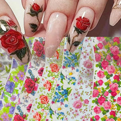 3D Roses Nail Foil Transfer Sticker Decals