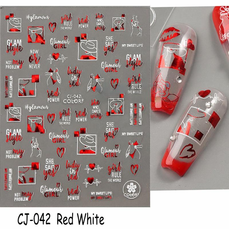 3D Heart & Rose Nail Stickers - Add Glamour to Your Manicure!