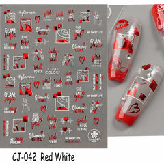 3D Heart & Rose Nail Stickers - Add Glamour to Your Manicure!