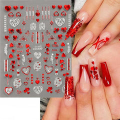 3D Heart & Rose Nail Stickers - Add Glamour to Your Manicure!