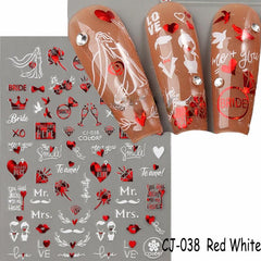 3D Heart & Rose Nail Stickers - Add Glamour to Your Manicure!