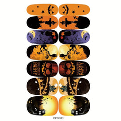 10 Halloween Nail Wraps Stickers Pumpkin Ghost Nail Art Decals