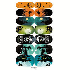 10 Halloween Nail Wraps Stickers Pumpkin Ghost Nail Art Decals