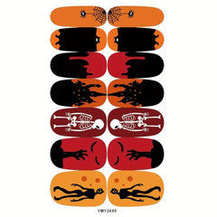 10 Halloween Nail Wraps Stickers Pumpkin Ghost Nail Art Decals