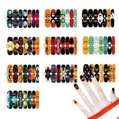 10 Halloween Nail Wraps Stickers Pumpkin Ghost Nail Art Decals