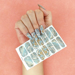 Marble Texture Nail Polish Stickers for Daily Wear