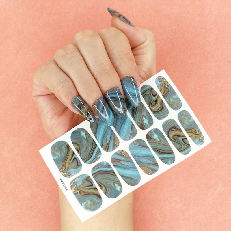 Marble Texture Nail Polish Stickers for Daily Wear