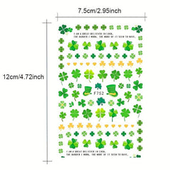 St Patrick's Nail Art Stickers Shamrock Nail Decal Green Lucky Clover