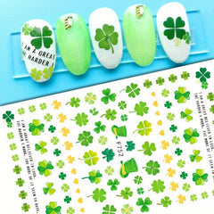 St Patrick's Nail Art Stickers Shamrock Nail Decal Green Lucky Clover