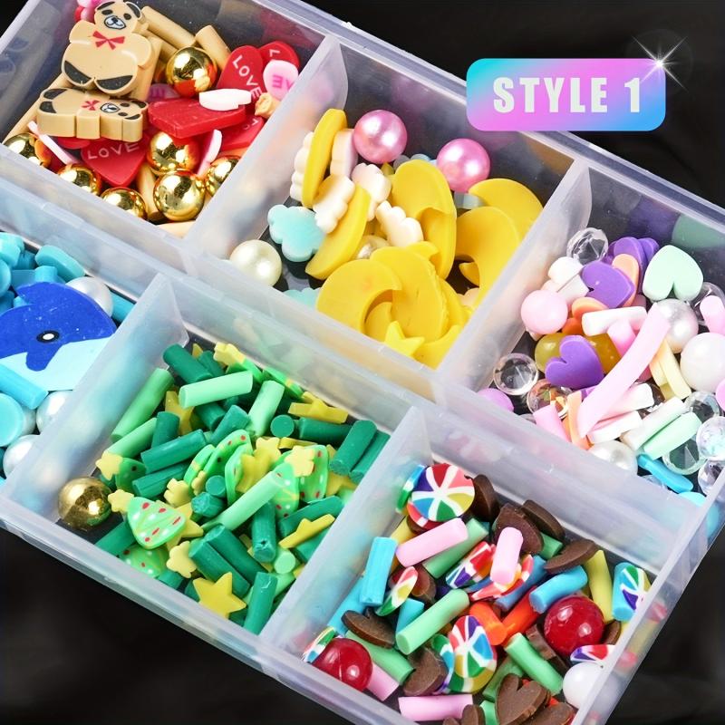 Christmas Nail Art Set Resin Snowflake Heart Star Charms Beads Accessories
