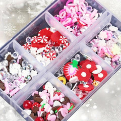 Christmas Nail Art Set Resin Snowflake Heart Star Charms Beads Accessories