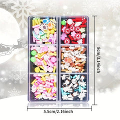 Christmas Nail Art Set Resin Snowflake Heart Star Charms Beads Accessories
