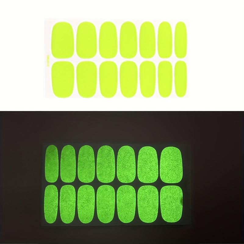 Luminous Solid Nail Wraps Self Adhesive Gel Strips