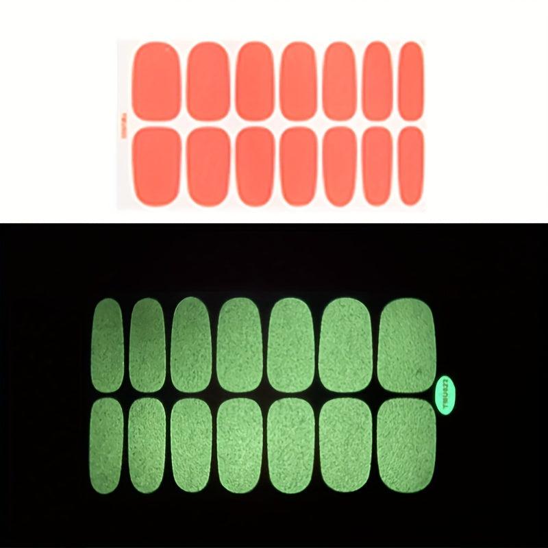 Luminous Solid Nail Wraps Self Adhesive Gel Strips
