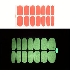 Luminous Solid Nail Wraps Self Adhesive Gel Strips
