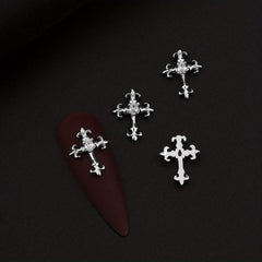 3D Cross Nail Charms Nail Art Decor Gems Rhinestones Studs DIY