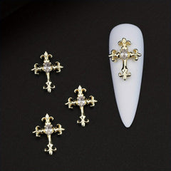 3D Cross Nail Charms Nail Art Decor Gems Rhinestones Studs DIY