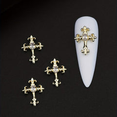 3D Cross Nail Charms Nail Art Decor Gems Rhinestones Studs DIY