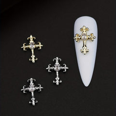 3D Cross Nail Charms Nail Art Decor Gems Rhinestones Studs DIY