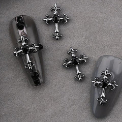 3D Cross Nail Charms Nail Art Decor Gems Rhinestones Studs DIY