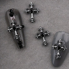 3D Cross Nail Charms Nail Art Decor Gems Rhinestones Studs DIY