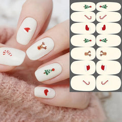 Christmas Full Wrap Nail Polish Stickers with Snowman Nail Polish Strips