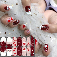 Christmas Full Wrap Nail Polish Stickers with Snowman Nail Polish Strips