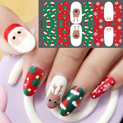 Christmas Full Wrap Nail Polish Stickers with Snowman Nail Polish Strips