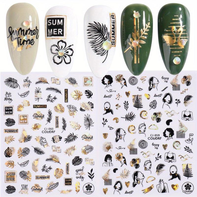 Coconut Tree Leaf Nail Stickers Easy DIY Nail Decoration