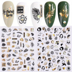 Coconut Tree Leaf Nail Stickers Easy DIY Nail Decoration