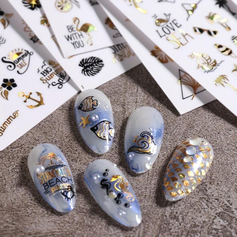 Coconut Tree Leaf Nail Stickers Easy DIY Nail Decoration
