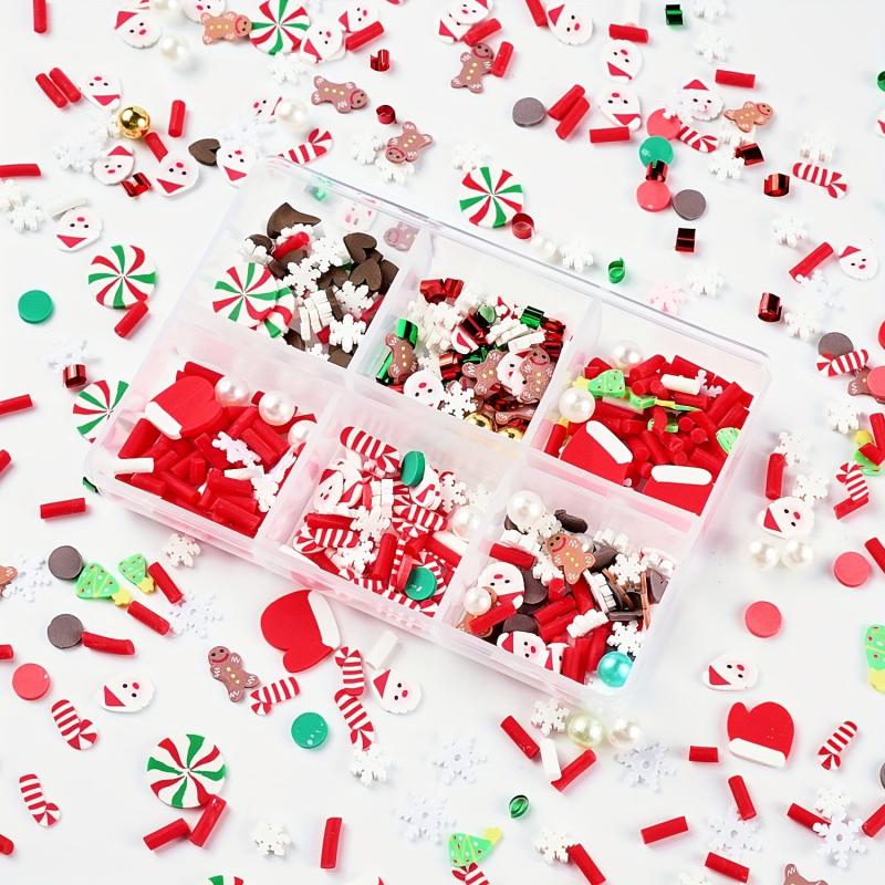Christmas 3D Nail Art Decoration Kit Snowflake Xmas Resin Nail Charms