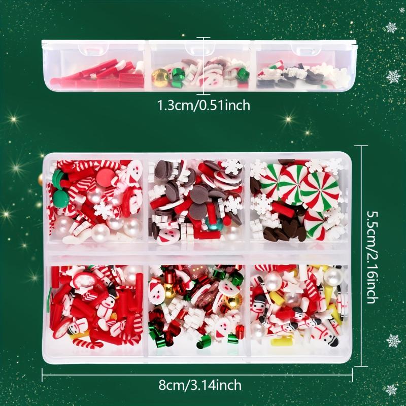 Christmas 3D Nail Art Decoration Kit Snowflake Xmas Resin Nail Charms