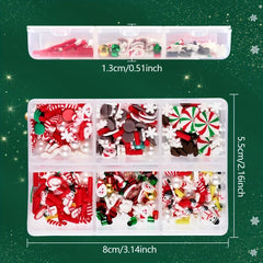 Christmas 3D Nail Art Decoration Kit Snowflake Xmas Resin Nail Charms