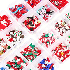 Christmas 3D Nail Art Decoration Kit Snowflake Xmas Resin Nail Charms