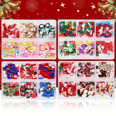 Christmas 3D Nail Art Decoration Kit Snowflake Xmas Resin Nail Charms