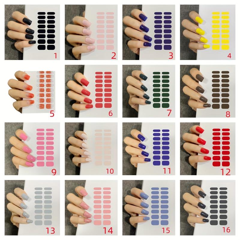Solid Full Nail Edge Stickers With Nail Rasp - Nail Sticker Series