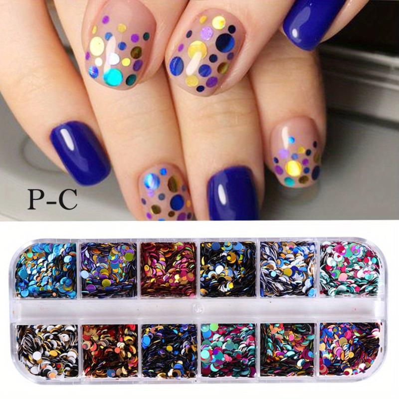 Nail Sequins Nail Art Flake Nail Glitter Paillette Mixed Round Nail Stickers