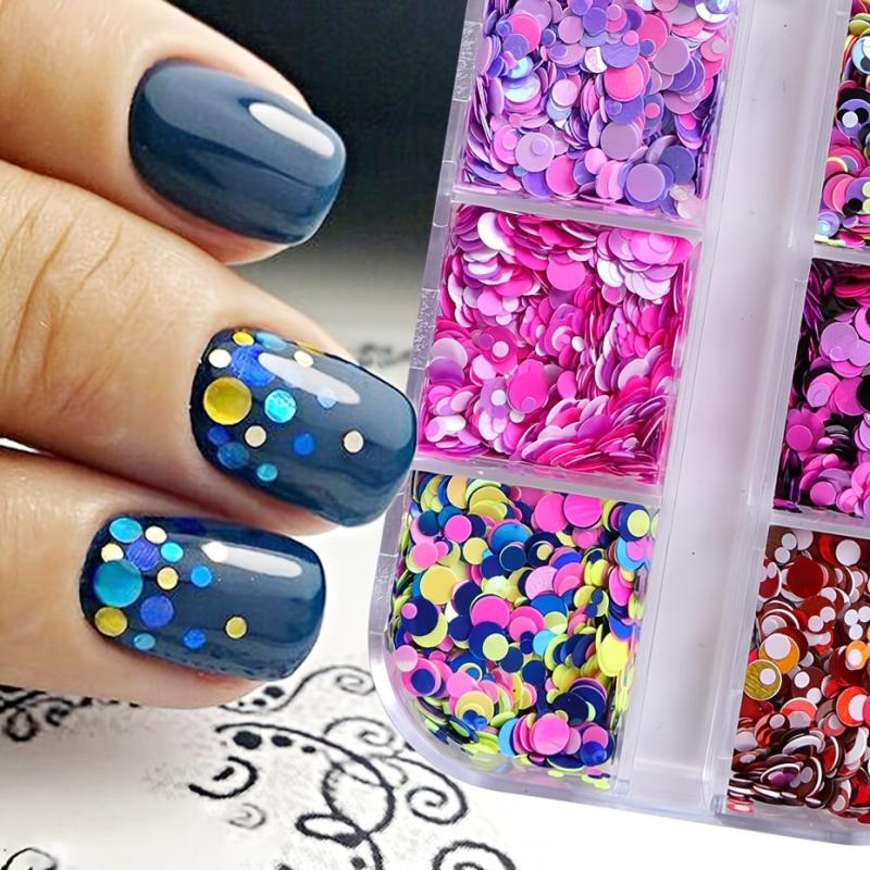 Nail Sequins Nail Art Flake Nail Glitter Paillette Mixed Round Nail Stickers